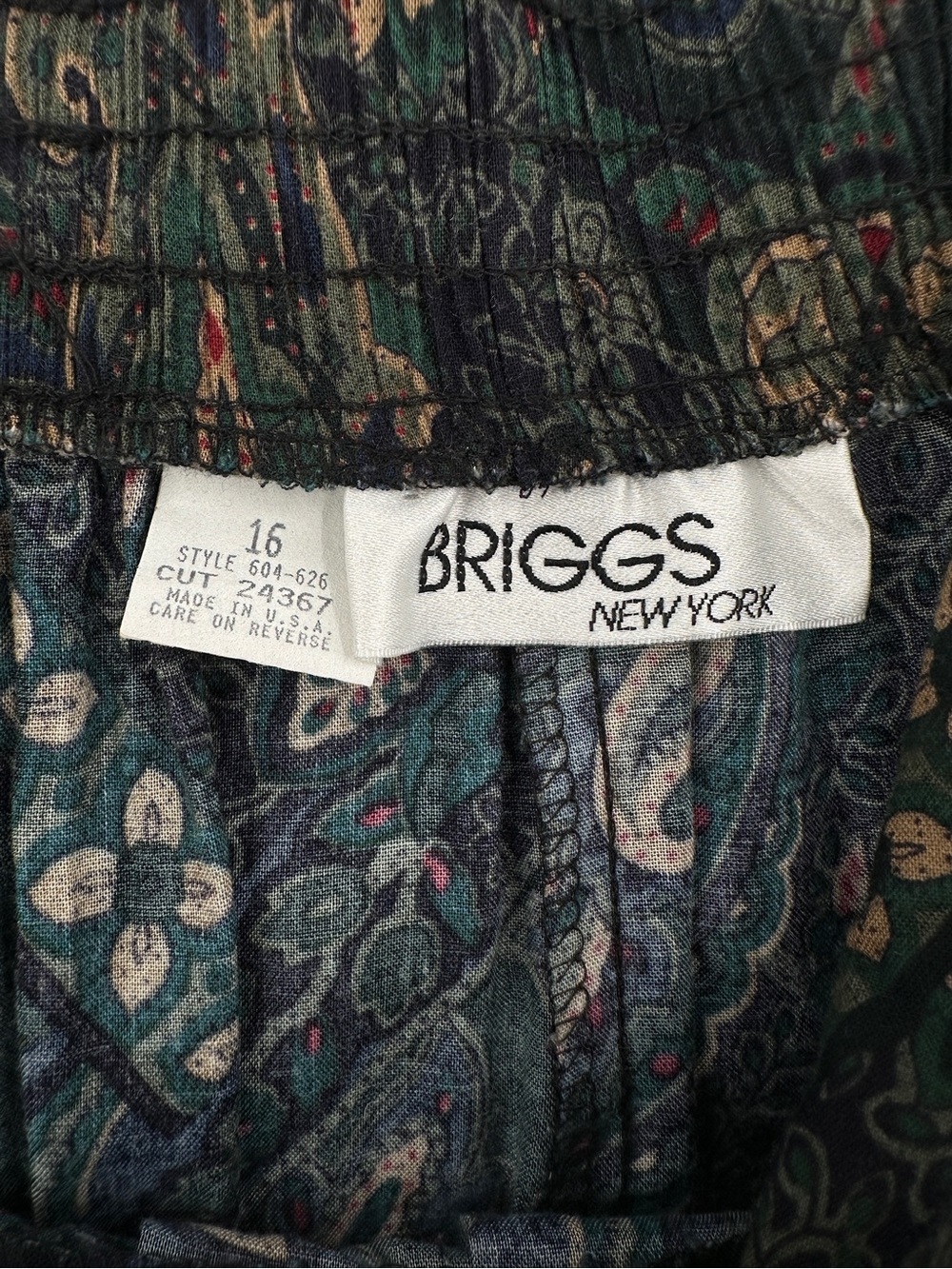 Vintage 90s Briggs New York Paisley Midi Skirt Size 16 Whimsigoth Belted - Picture 9 of 13
